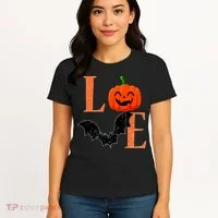 Love Halloween Pumpkin Bat Women's T-Shirt thumb 4