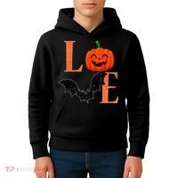 Love Halloween Pumpkin Bat Kids Hoodie thumb 4