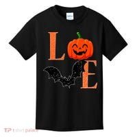 Love Halloween Pumpkin Bat Kids T-Shirt thumb 0