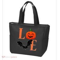 Love Halloween Pumpkin Bat Tote Bag thumb 3