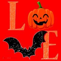 Love Halloween Pumpkin Bat Santa Hat thumb 1