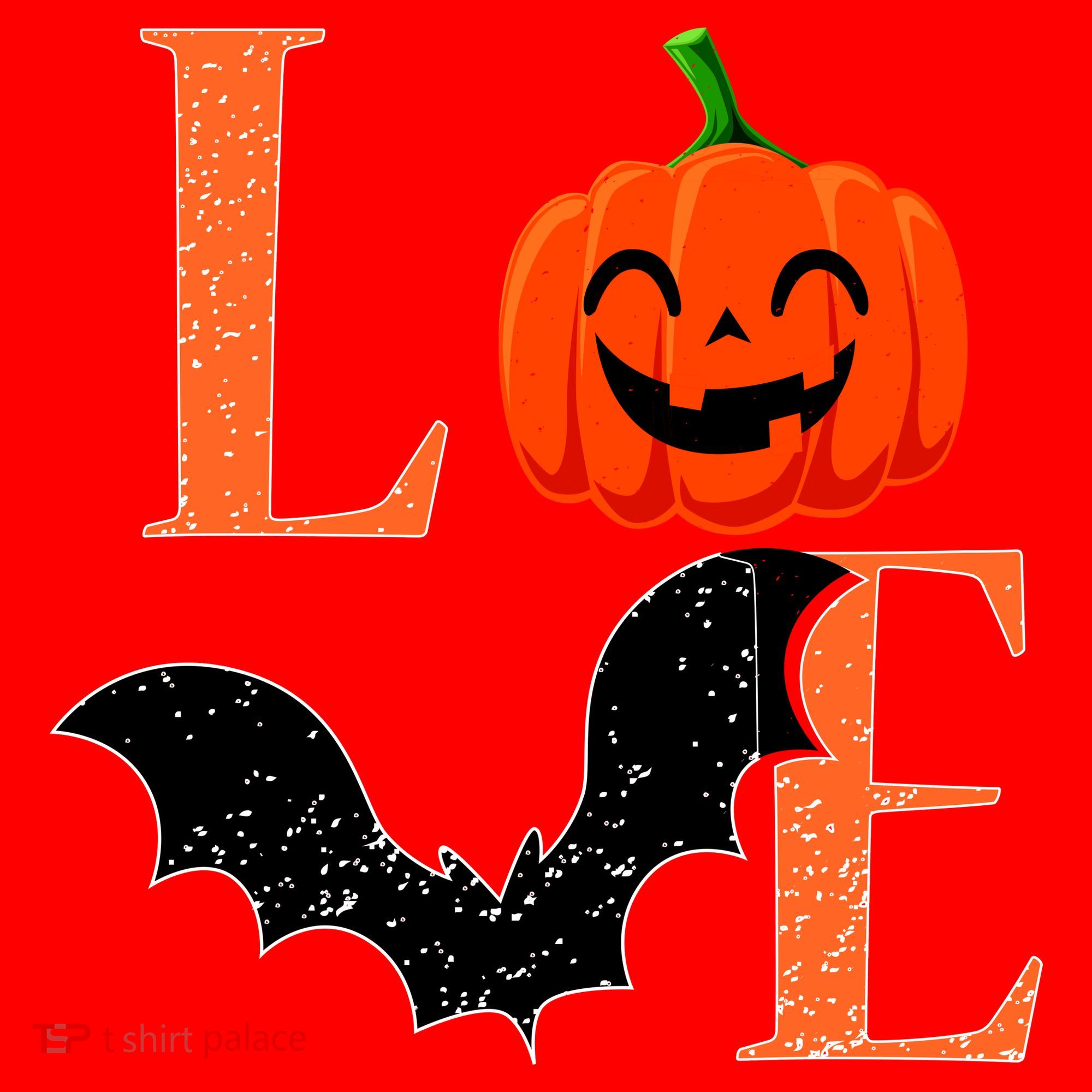 Love Halloween Pumpkin Bat Santa Hat