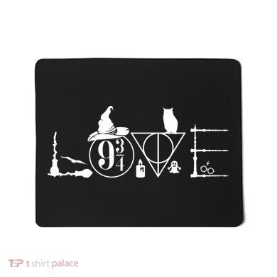 Love Halloween Witch Craft Wizard Logo Mousepad