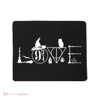 Love Halloween Witch Craft Wizard Logo Mousepad
