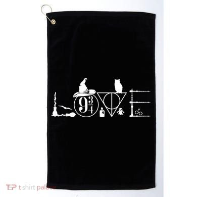Love Halloween Witch Craft Wizard Logo Golf Towel