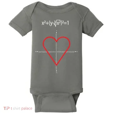 Love Heart Math Equation Baby Bodysuit