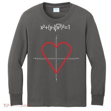 Love Heart Math Equation Kids Long Sleeve Shirt