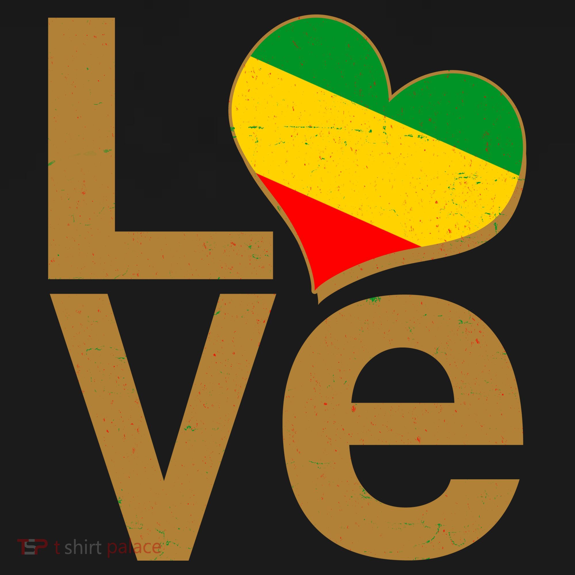 Love Heart Traditional African Colors T-Shirt