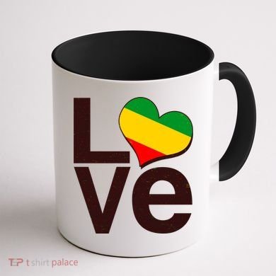 Love Heart Traditional African Colors Coffee Mug back