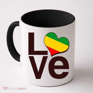 Love Heart Traditional African Colors Coffee Mug