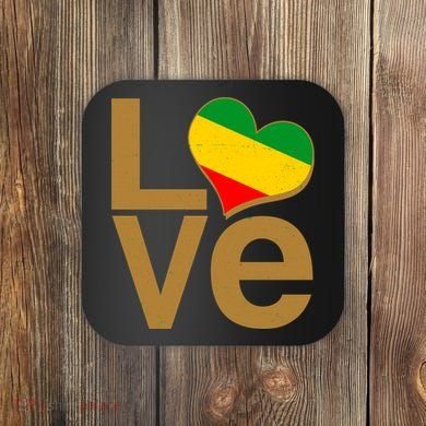 Love Heart Traditional African Colors Coaster