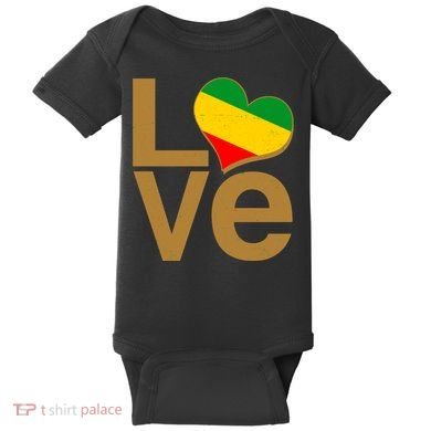 Love Heart Traditional African Colors Baby Bodysuit