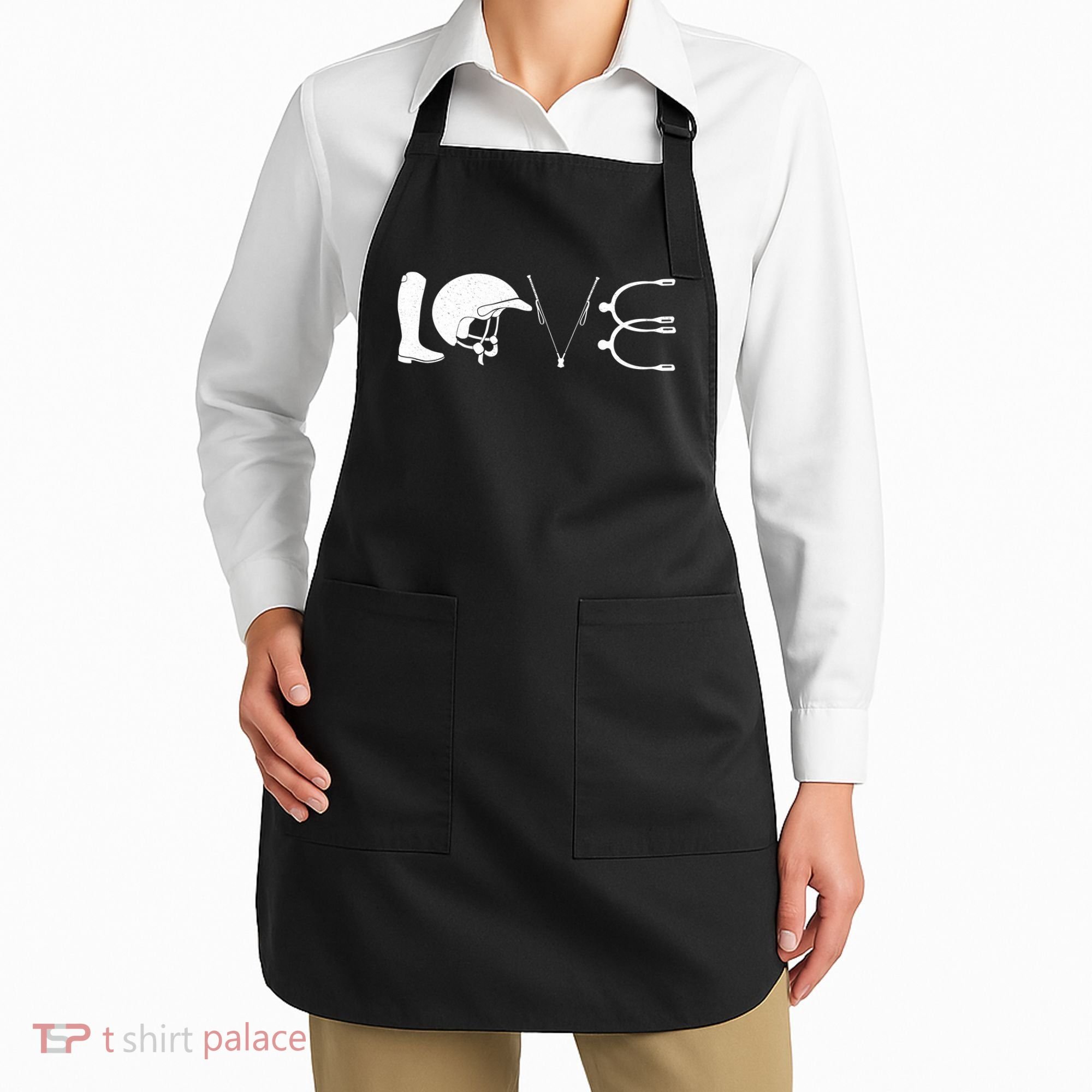 Love Horseback Riding Horse Fan Apron