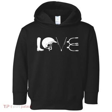 Love Horseback Riding Horse Fan Toddler Hoodie
