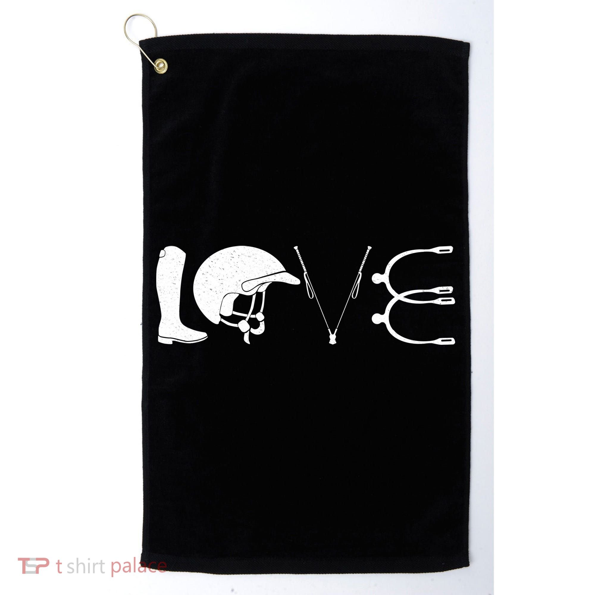 Love Horseback Riding Horse Fan Golf Towel