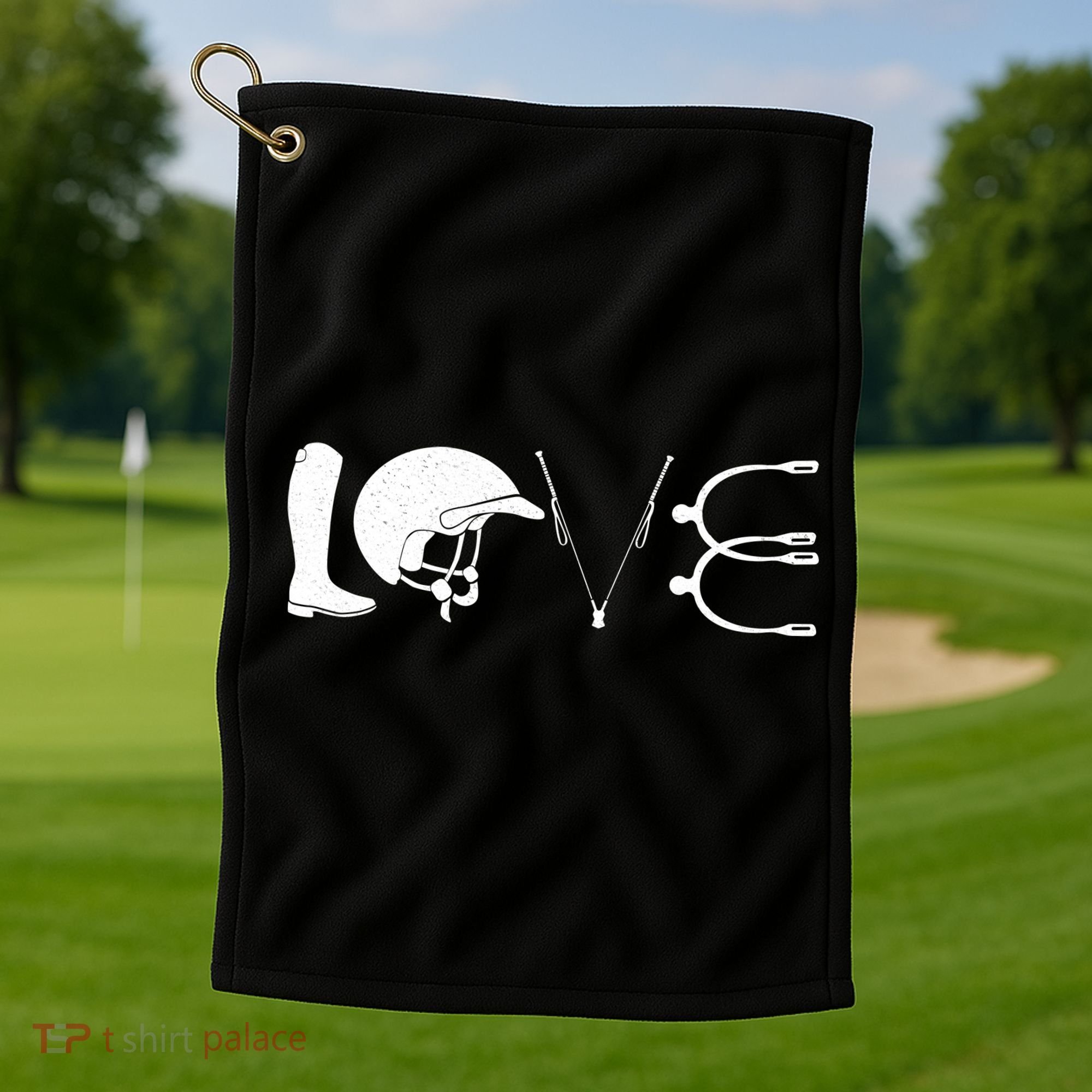 Love Horseback Riding Horse Fan Golf Towel