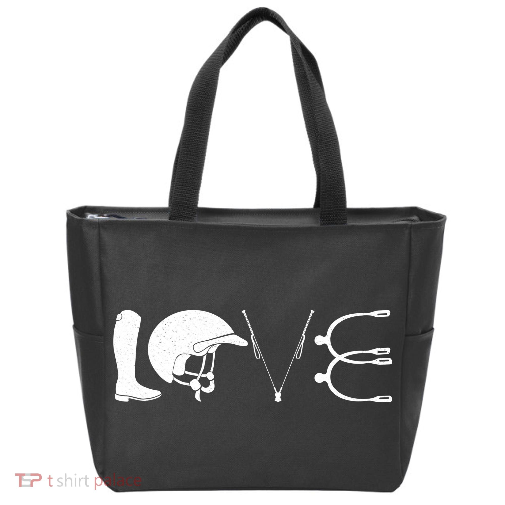 Love Horseback Riding Horse Fan Tote Bag