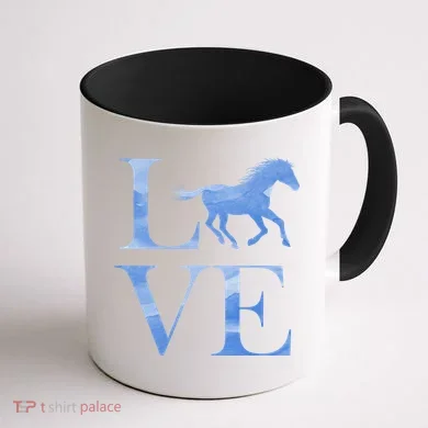 Love Horses Coffee Mug back