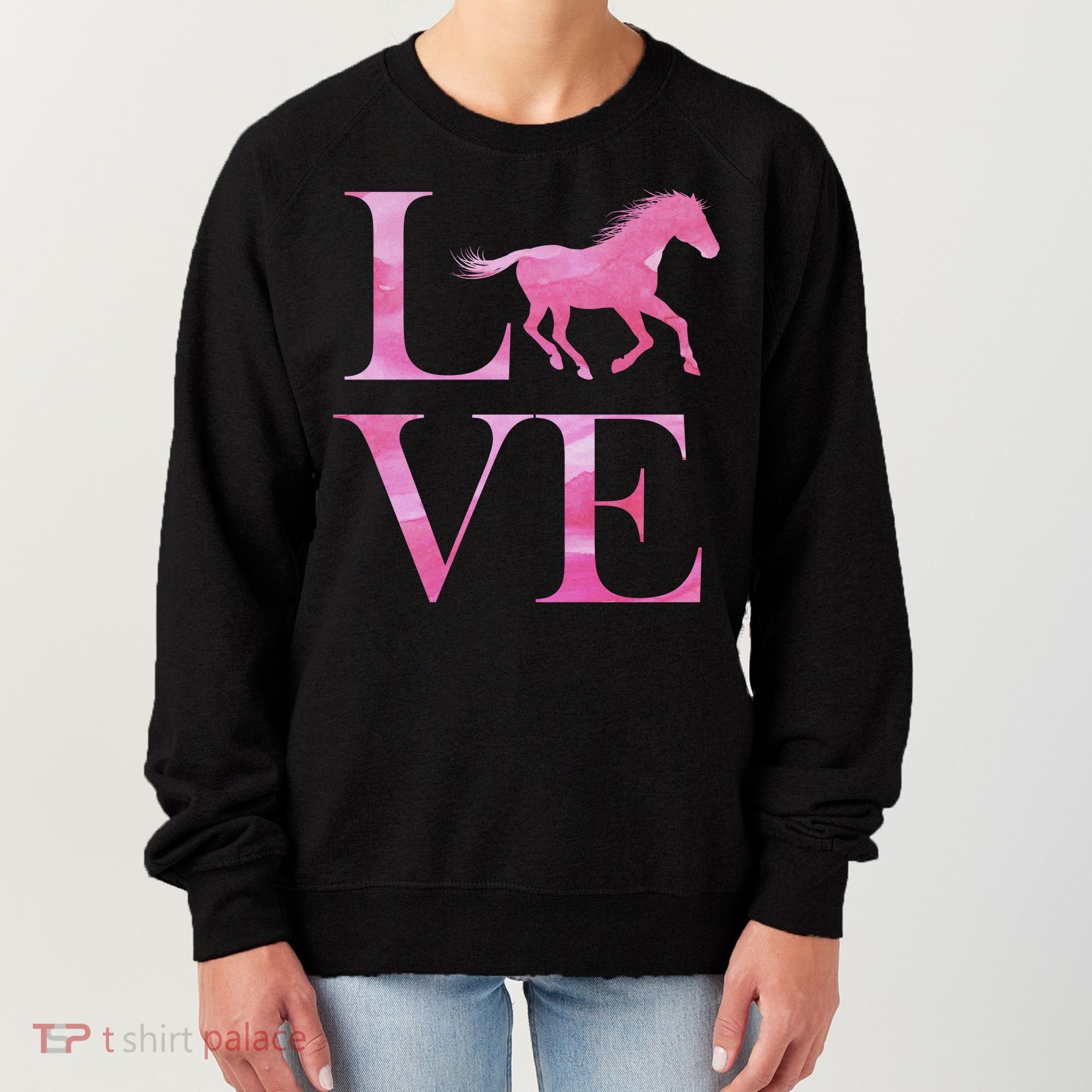 Love Horses Pink Logo Women's Sweatshirt
