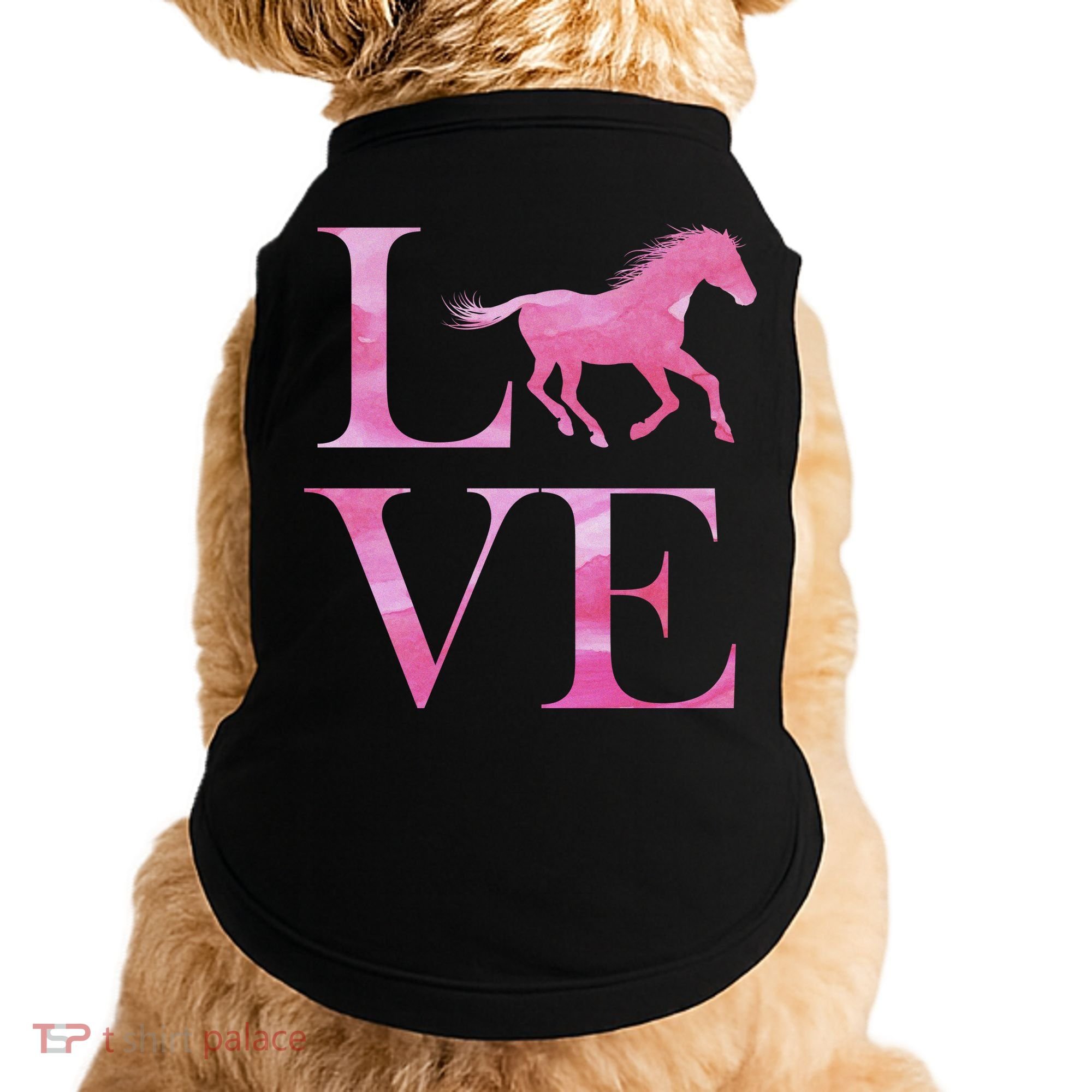 Love Horses Pink Logo Doggie Tank