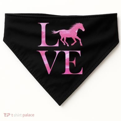 Love Horses Pink Logo USA-Made Doggie Bandana