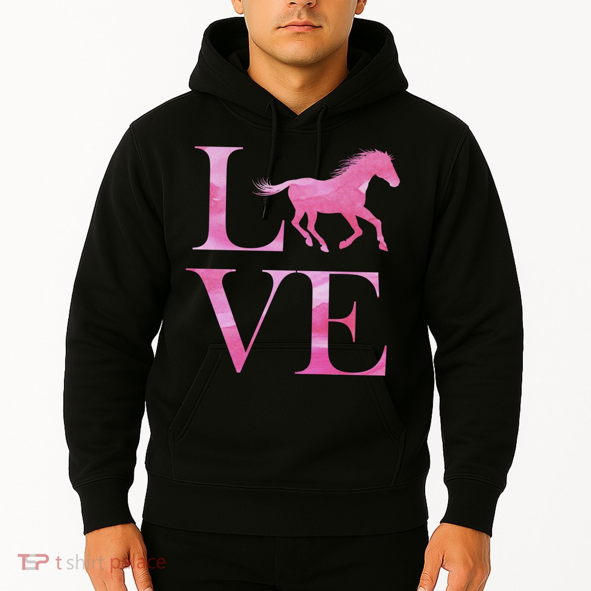 Love Horses Pink Logo Hoodie