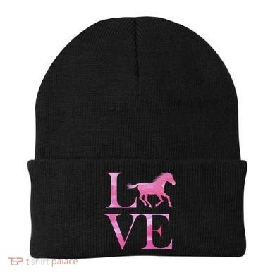 Love Horses Pink Logo Beanie