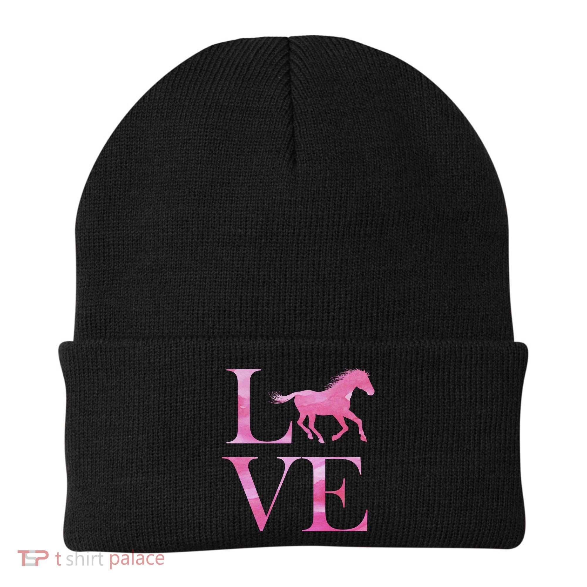 Love Horses Pink Logo Beanie