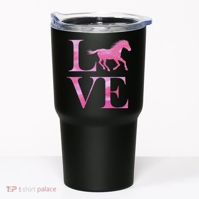 Love Horses Pink Logo Tumbler