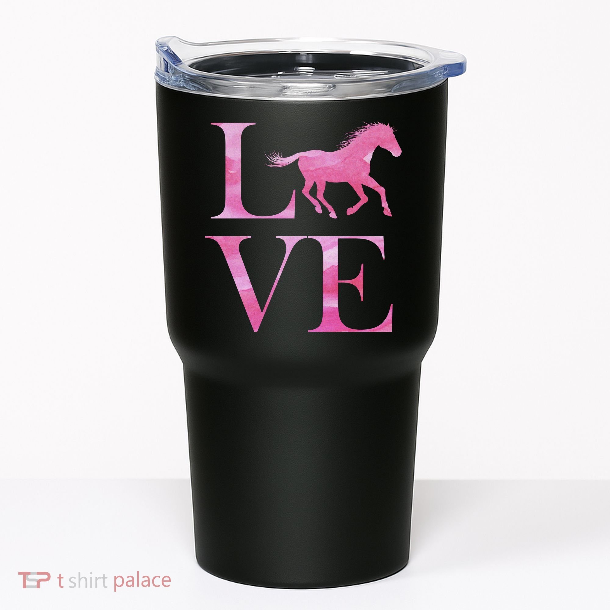 Love Horses Pink Logo Tumbler