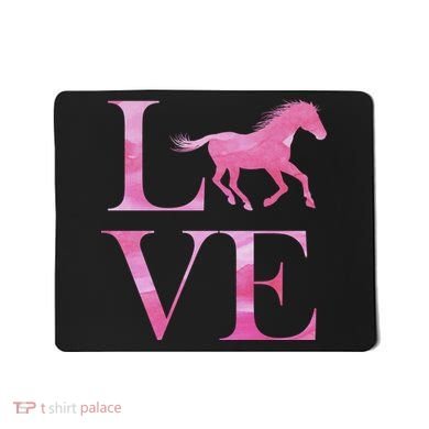 Love Horses Pink Logo Mousepad