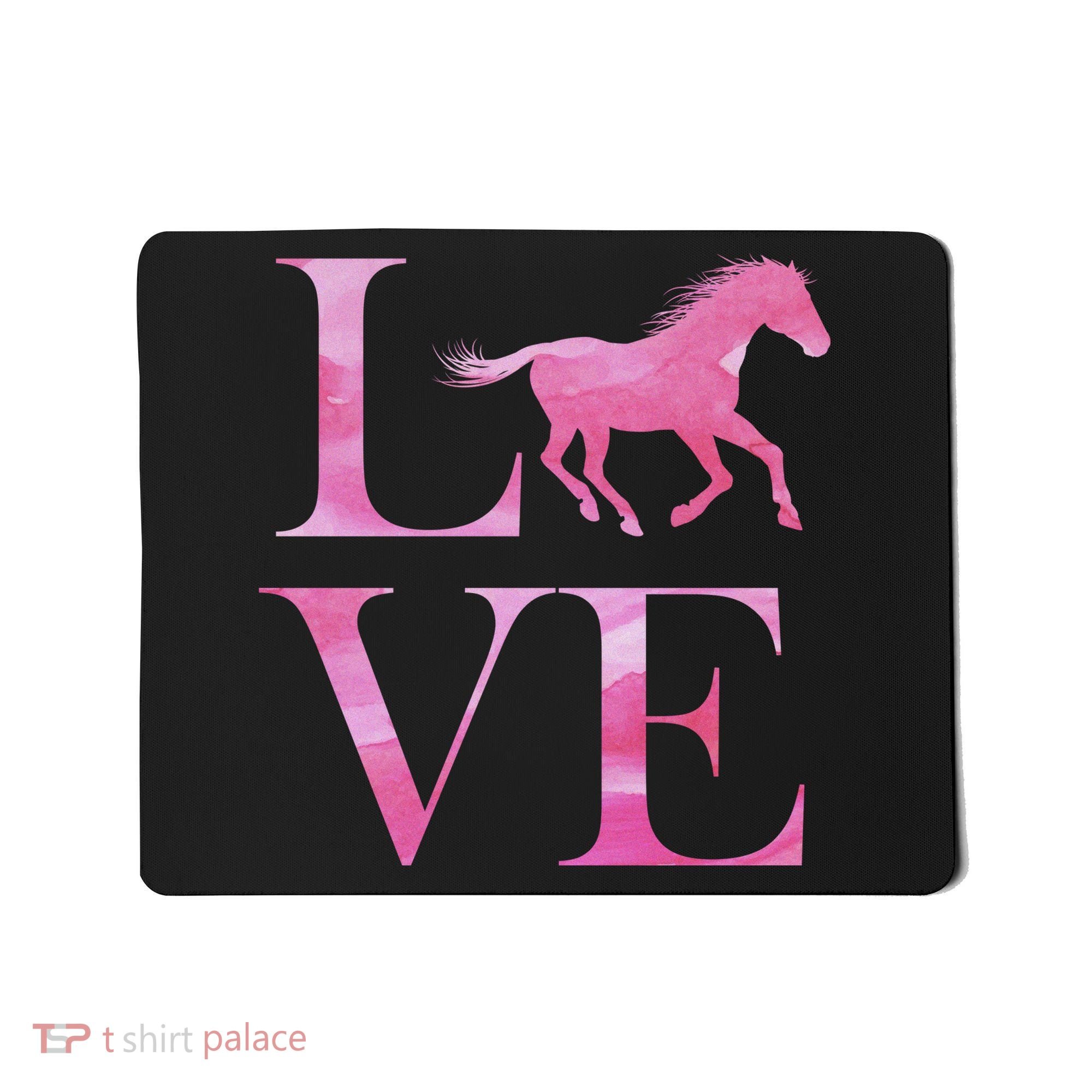 Love Horses Pink Logo Mousepad