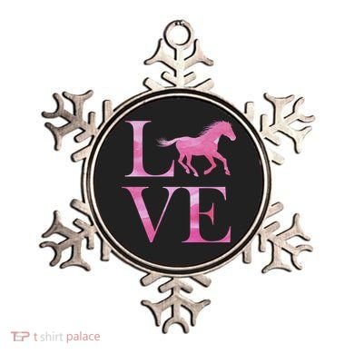 Love Horses Pink Logo Ornament