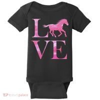 Love Horses Pink Logo Baby Bodysuit thumb 0