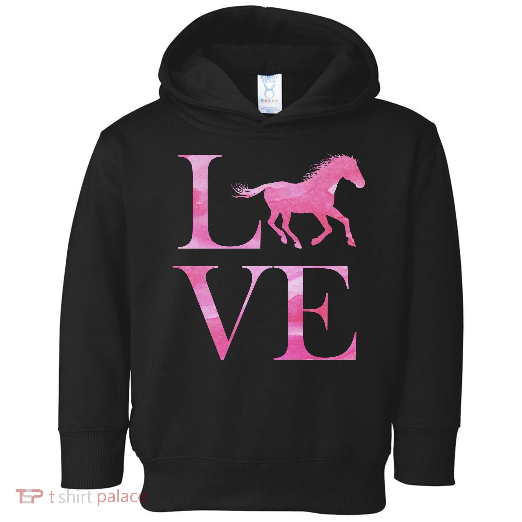 Love Horses Pink Logo Toddler Hoodie