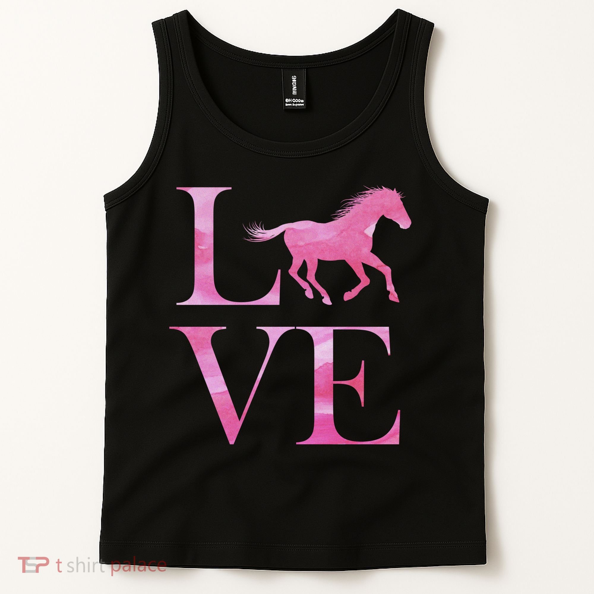 Love Horses Pink Logo Tank Top