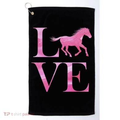 Love Horses Pink Logo Golf Towel