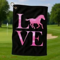 Love Horses Pink Logo Golf Towel thumb 1