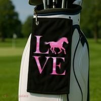 Love Horses Pink Logo Golf Towel thumb 2