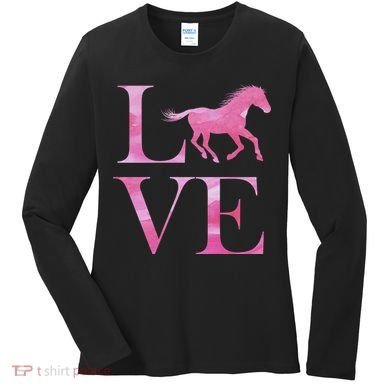 Love Horses Pink Logo Women's Long Sleeve Shirt