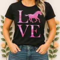 Love Horses Pink Logo Women's T-Shirt thumb 2
