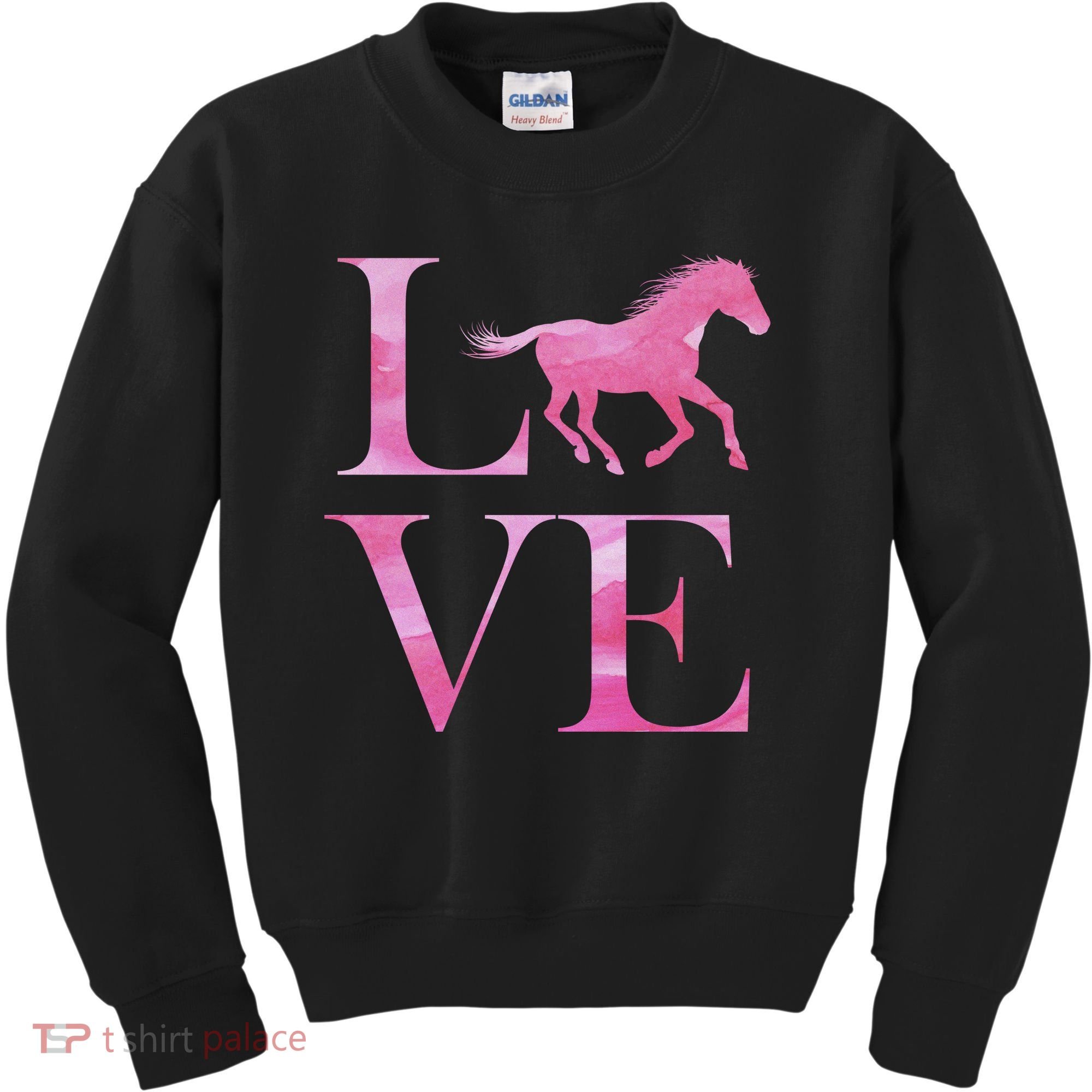 Love Horses Pink Logo Kids Sweatshirt