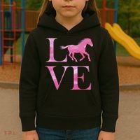 Love Horses Pink Logo Kids Hoodie thumb 3