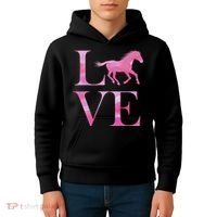 Love Horses Pink Logo Kids Hoodie thumb 4