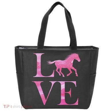 Love Horses Pink Logo Tote Bag