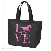 Love Horses Pink Logo Tote Bag thumb 3