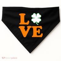 Love Irish Clover Shamrock St. Patrick's Day USA-Made Doggie Bandana thumb 0
