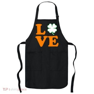 Love Irish Clover Shamrock St. Patrick's Day Apron