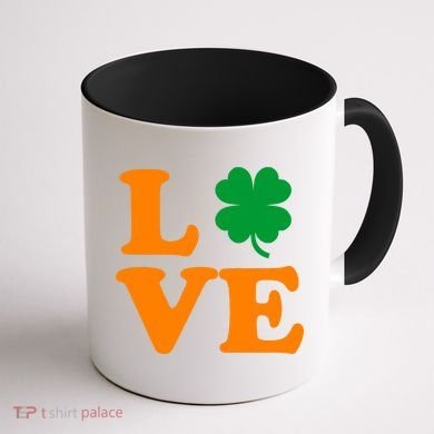 Love Irish Clover Shamrock St. Patrick's Day Coffee Mug back