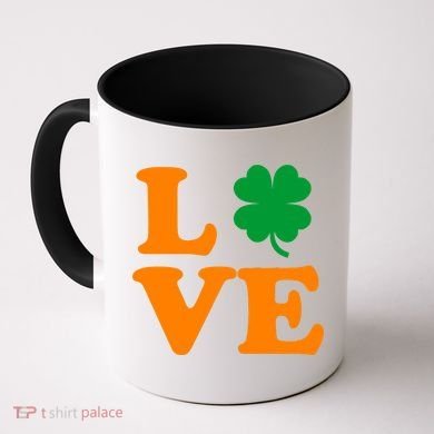 Love Irish Clover Shamrock St. Patrick's Day Coffee Mug